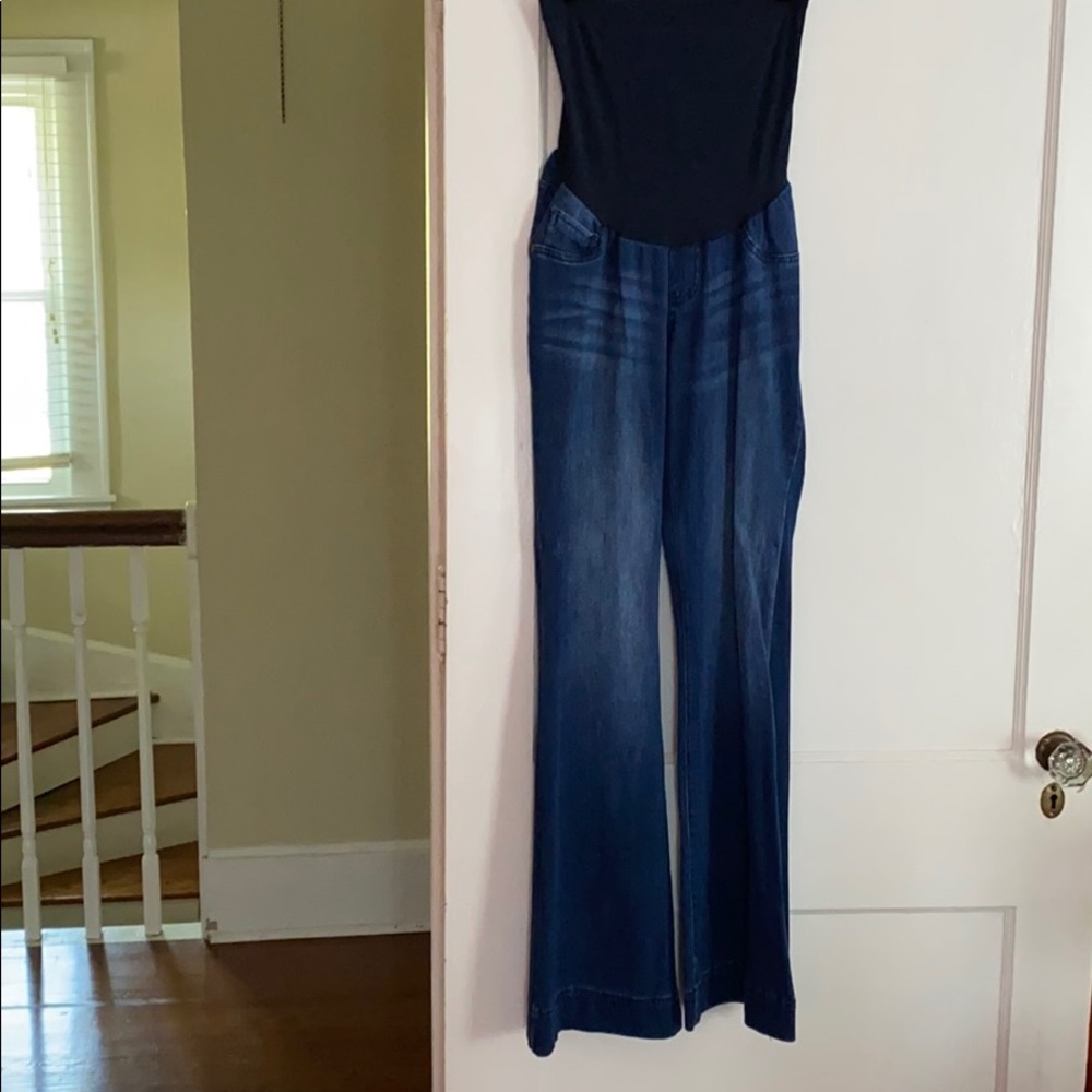 Soft comfortable wide bootcut maternity jeans